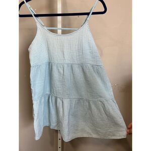Wild Fable Gauze Tunic Light Baby Blue Summer Top. Size Medium